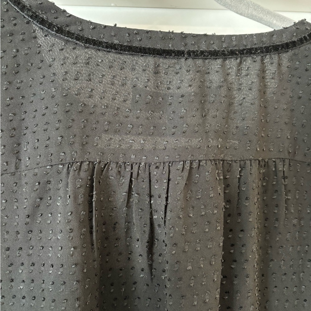 Large LOFT Black Blouse with beautiful texture and velvet accents EUC - Picture 6 of 8